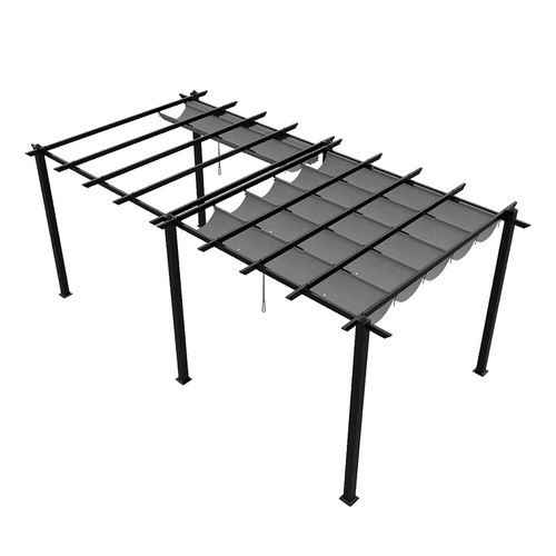 Outdoor Aluminium Pergola Gazebo Patio Sun Shelter BBQ Garden Retractable Canopy - Picture 88 of 107