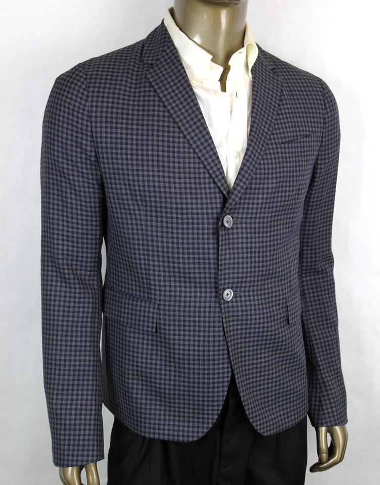 $1650 Gucci Men's Midnight Blue/Grey Wool Formal Jacket 2 Button 406675 4038 - Image 2 of 4