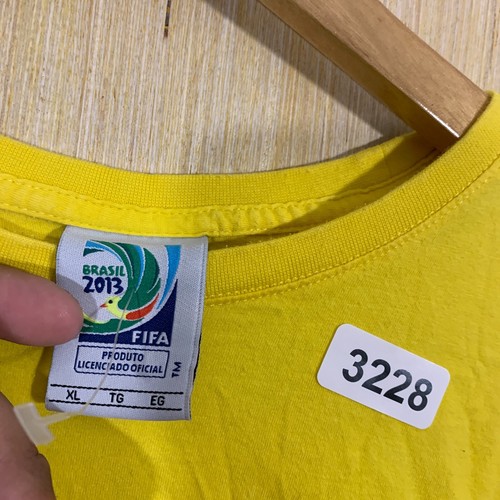 Vintage Brasil Shirt Adult Extra Large Yellow Graphic Print Fifa 2013 - Picture 8 of 14
