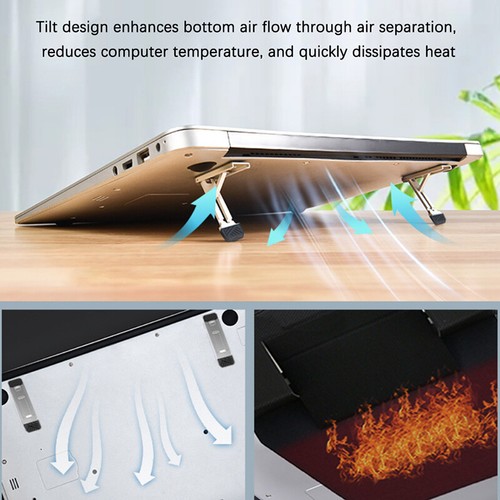 2PCS Foldable Notebook Keyboard Stand Riser Feet Nonslip Laptop Holder - Afbeelding 10 van 10