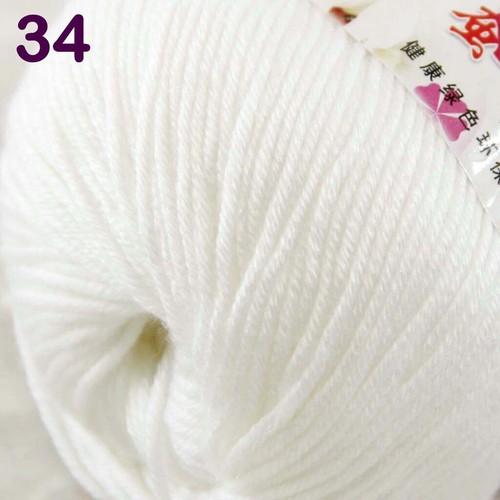 1skeinx50g Baby Cashmere Silk Wool Children hand knitting Yarn 1834 White - Picture 2 of 24