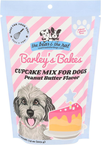 Dog Birthday Cake Mix, Wheat Free, Bone Broth or Peanut Butter Flavor, for Puppi