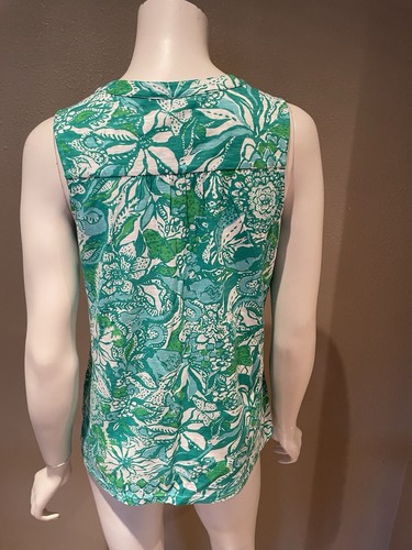Lilly Pulitzer botanical green safari top Size S - Picture 3 of 5