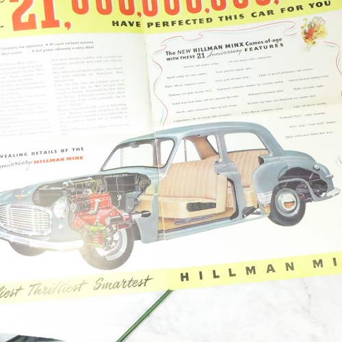 Vintage Los Nuevo Aniversario Hillman Minx Rootes Grupo Coche Folleto - Imagen 4 de 4