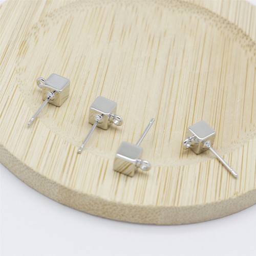 2Pairs Hypoallergenic Brass Ear Stud Silver Accessory for Earring Making 16x5mm - Picture 4 of 6