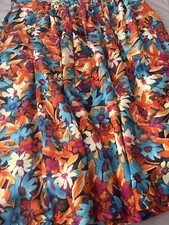 Vtg 80s 90s Lined FLORAL SKIRT Bright Colors.
