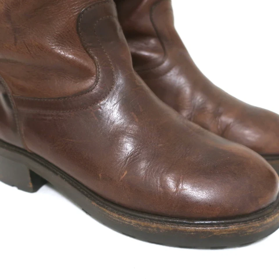 Botas hasta la rodilla Marni con hebilla de cuero marrón talla 37 Foto 2 de 4