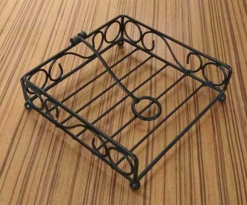 Wrought Iron Tissue Holder, Napkin Holder Iron (Black) Napkin Holder Stand - Picture 2 of 3