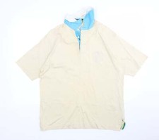 M S Mens Beige Cotton Blend Polo Size M Collared