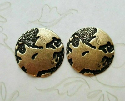 Small Brass Eastern Hemisphere Globe Findings x 2 - 6895SG.