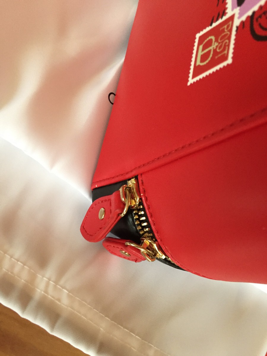 Sac à Main Vendula London LETTERS BOX - Rouge, Doré, Simili Cuir Vegan, Neuf Rare !