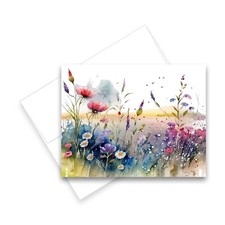 12 All Occasion Greeting Cards Blank w/ Envelopes - Watercolor Wildflower Cards