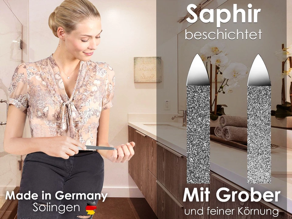 ⭐⭐⭐ 7 Solingen Nail Files Solingen Sapphire 15cm Metal File Nail File Case - Image 3 of 4