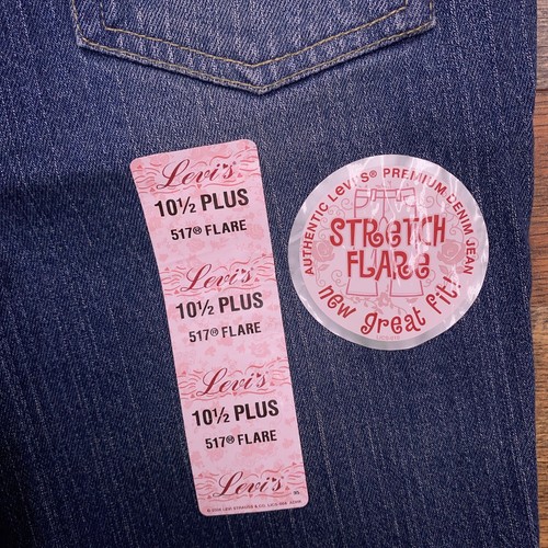 Levis 517 Flare Girls Jeans 10.5 Plus Mid Rise Adjustable Waist Stretch Blue - Picture 9 of 12