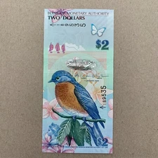 Bermuda 2 DOLLARS Hybrid Polymer P57 2009  A/2  Caribbean Animal Currency B999