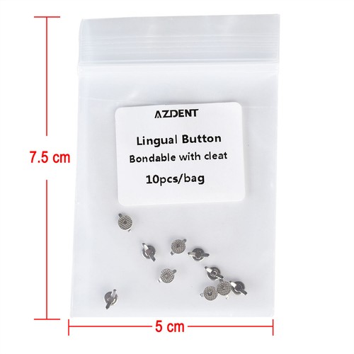 AZDENT Dental Orthodontic Lingual Buttons Bondable Round /Rectangular Mesh Base - Picture 12 of 59