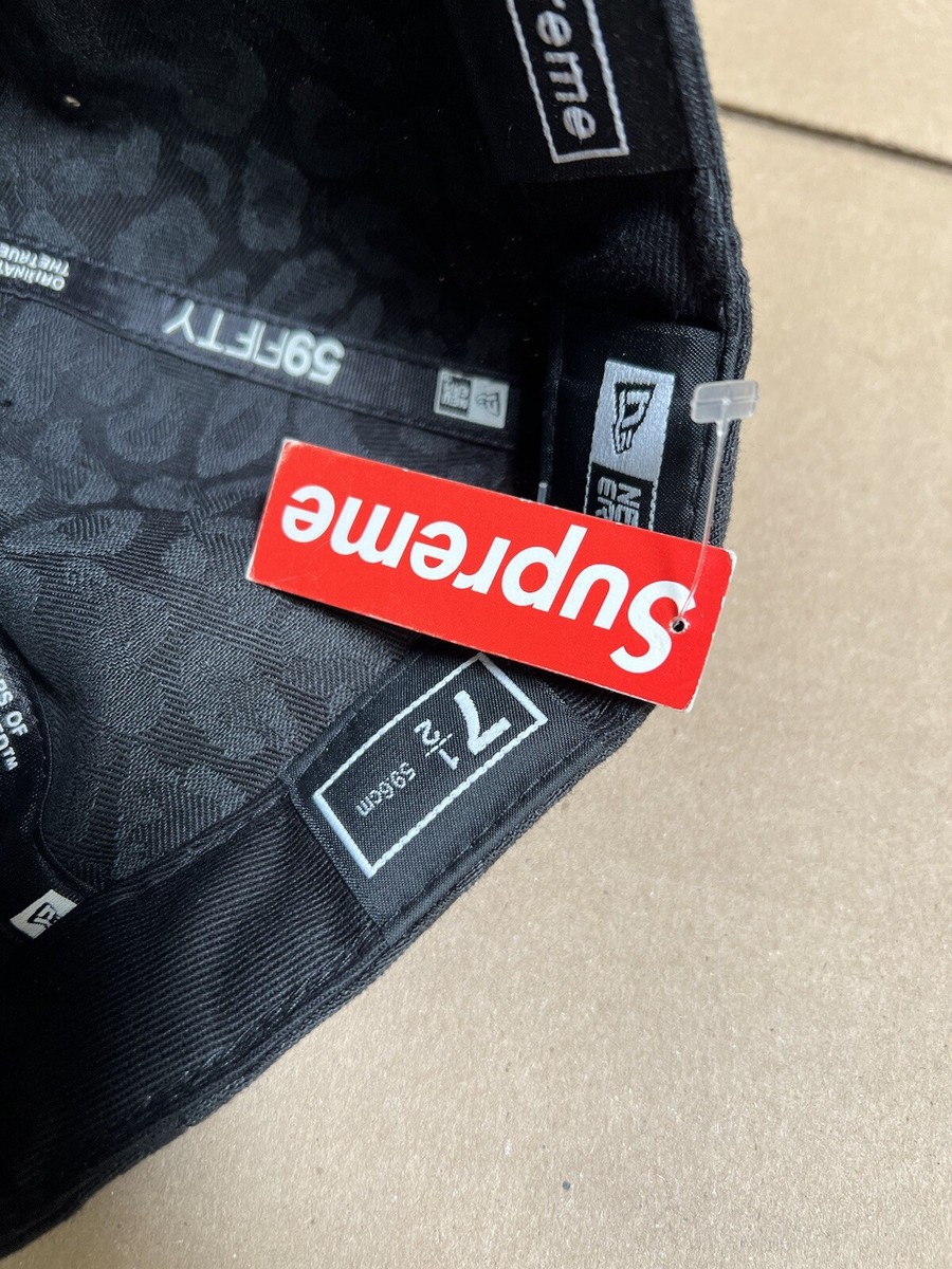 FW09 Supreme New Era NY Bones Woven Leopard 7 1/2 Black Hat FW09 Supreme New Era NY Bones Woven Leopard 7 1/2 Black Hat