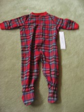PajamaGram Infant Stewart Plaid One Piece 100 Polyester Pajamas Size 12 Months