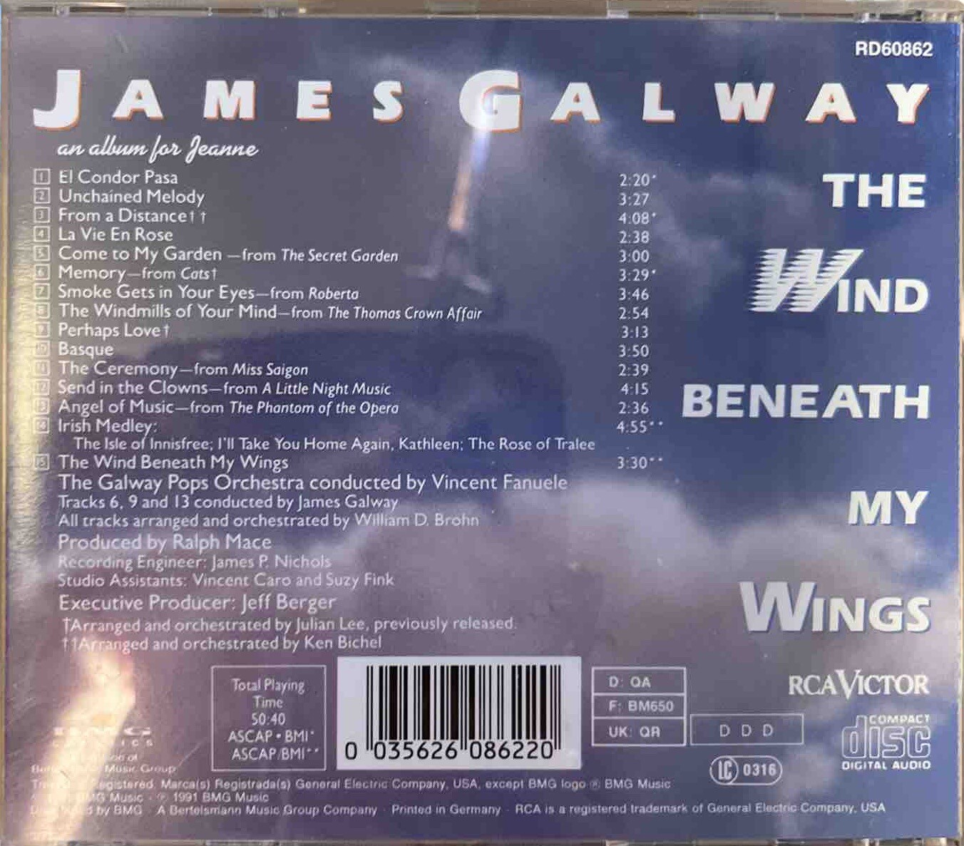 Wind Beneath My Wings by James Galway (CD, 1991) 35626086220 eBay