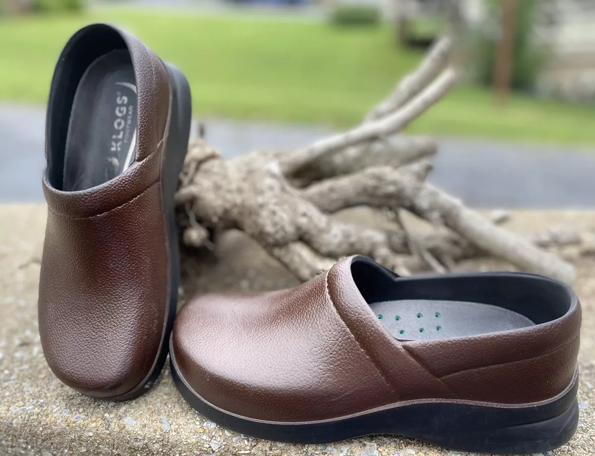 KLOGS Brown RUBBER Clogs SLIP ON SHOES Non Marking SLIP RESISTANT