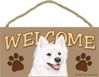 Welcome American Eskimo Dog Breed Wood Sign/Wall Plaque