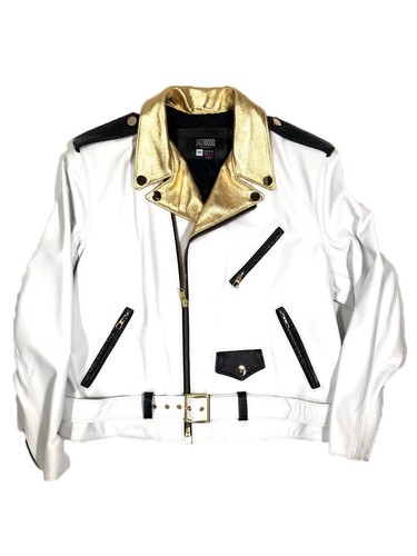 Jakewood Men's White/Gold Lambskin 
