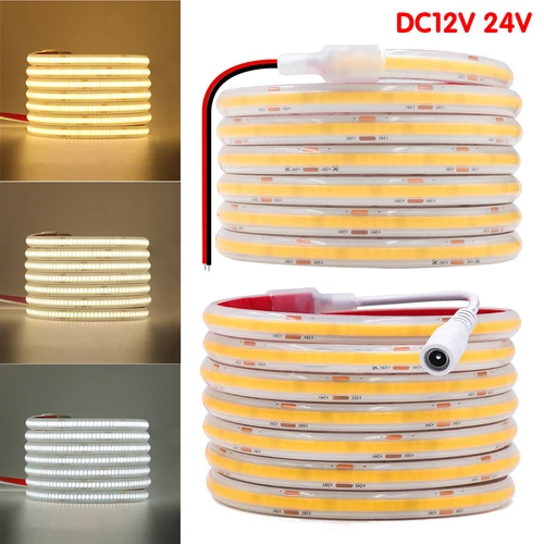 12V 24V COB LED Streifen Selbstklebend Strip Band Lichtschlauch IP68 Wasserdicht