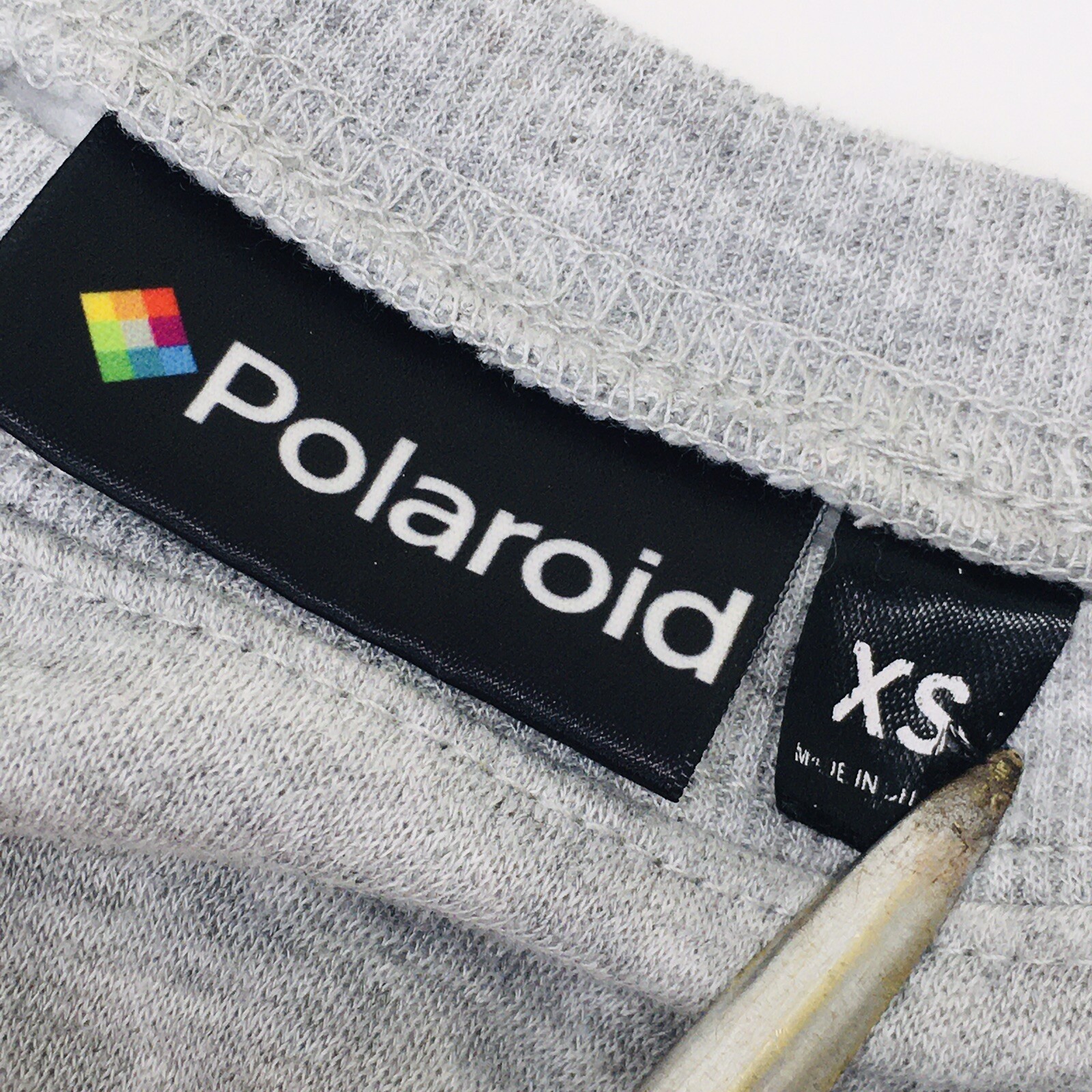 POLAROID Sz XS Gray Crewneck Pullover Sweatshirt Vintage Style Film Logo &bull; VGUC‼