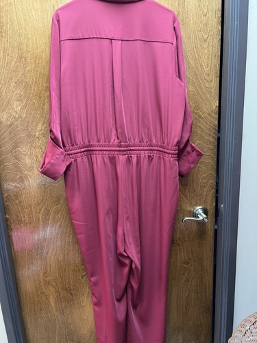 Women NWT "Alex Marie" dark red , long sleeve jumpsuit. Size 16 - Picture 2 of 2