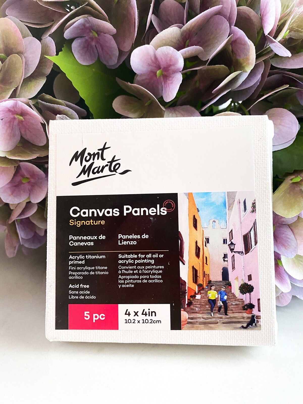 5/20pk Mini Canvas Panel MONT MARTE 10.2cm x 10.2 cm Square Art