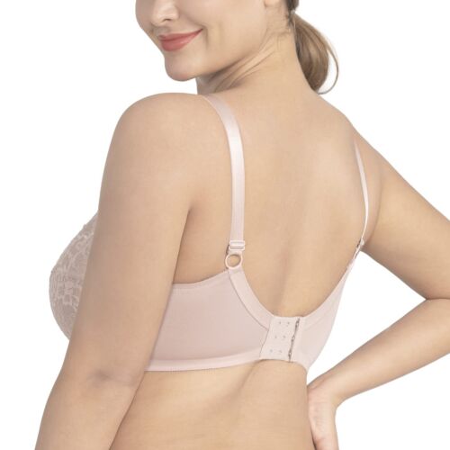 Full Coverage Plus Size Underwire Minimizer Bra for Big Bust Dark Pink - Picture 3 of 5