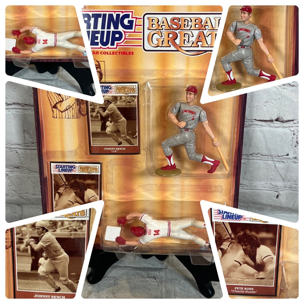 Vintage 1989 Starting Lineup Baseball Greats Johnny Bench & Pete