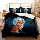 Fox and Halloween Bedding Set Queen Holiday Quilt/Doona Cover Pillowcase