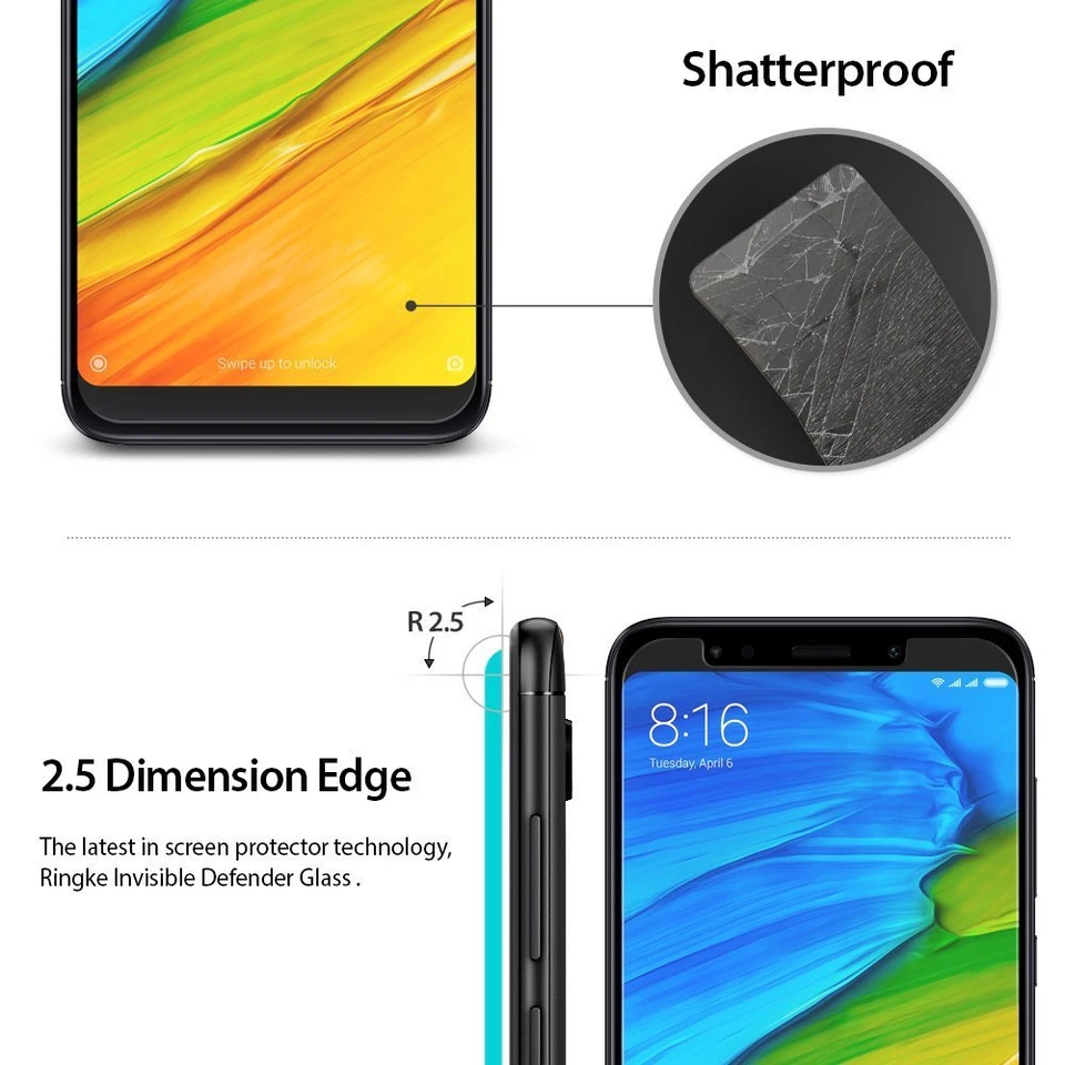 For Xiaomi Redmi 5 Plus | Ringke Tempered Glass Clear Screen Protector [3 PACK] - Image 4 of 4
