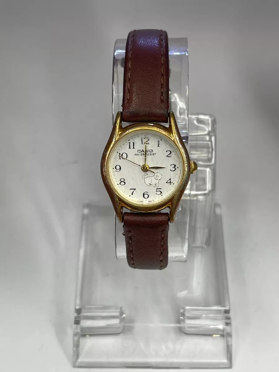 Casio women's clearance watch leather strap