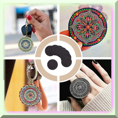 Schwarze runde Malpappplatten - 8er Set zum Punkten, Zeichnen und Malen - Bild 3 von 7