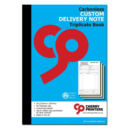 **PERSONALISED** NCR Delivery Note Triplicate Book A4 (210mm x 297mm) 2 PACK - Picture 3 of 4
