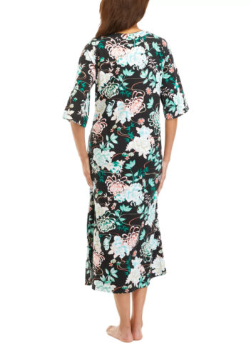Miss Elaine Rob Mujer Manga 3/4 Cremallera - Frontal Negro Verde Floral 869824 - Imagen 2 de 3