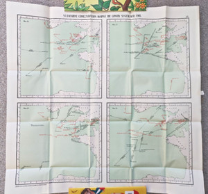 Submarine Concentration against Convoys 1918- 1931 Antique Naval WW1 Map