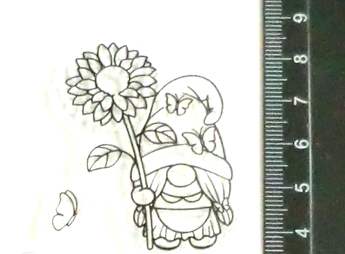 ZW-1) Clear stamp 1x Stempel Gnom Zwerg Garten Text Geburtstag Garten