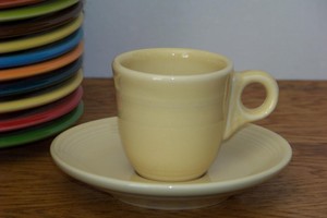 Fiesta-IVORY-Post-86-AD-Demitasse-Cup-amp-Saucer-Set-Discontinued-Item