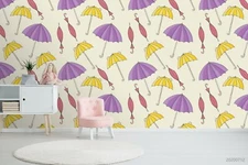 3D Umbrella Pattern Wallpaper Wall Mural Removable Self-adhesive Sticker 843