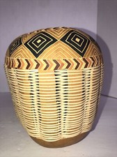 Vintage Handpainted Gourd Basket 8  