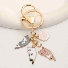 Cartoon Cat Key chain Cute Animal Key Ring Purse Bag Backpack Car Key Charm Gift