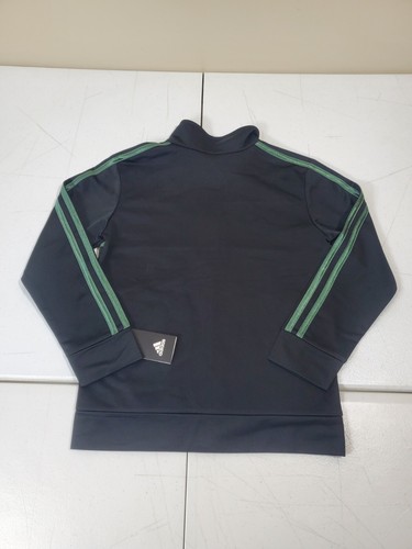 Adidas Track Jacket Youth Boys Size 7 Black Green Full Zip NWT NEW - Picture 9 of 15
