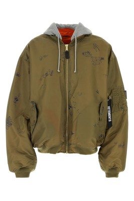 VETEMENTS Olive Green Nylon Oversize Padded Jacket S