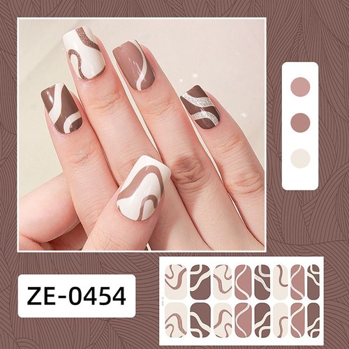 4sets 16 Strips Semi Cured Gel Nail Stickers DIY NAil Art Making - Picture 5 of 15