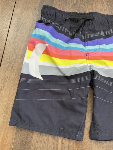 Hurley Black Multi Stripe Board Shorts Boys sz 7 Large 6-7 Yrs Mesh Lined New - Picture 5 of 12