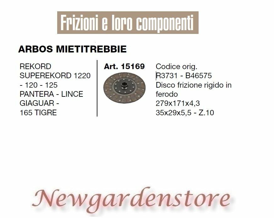 Disco Frizione Ferodo 15169 per Arbos Rekord Pantera R3731 | Ricambio