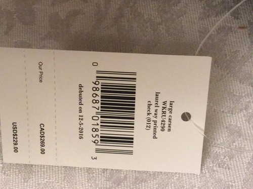 NWT Kate Spade Large Carsen Crossbody Handbag Laurel Way Check Black/White Khk/S - Picture 11 of 11